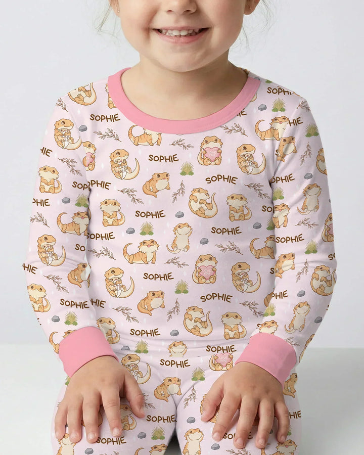 Zweiteiliges Langarm-Pyjama-Set mit Sommerfrüchten