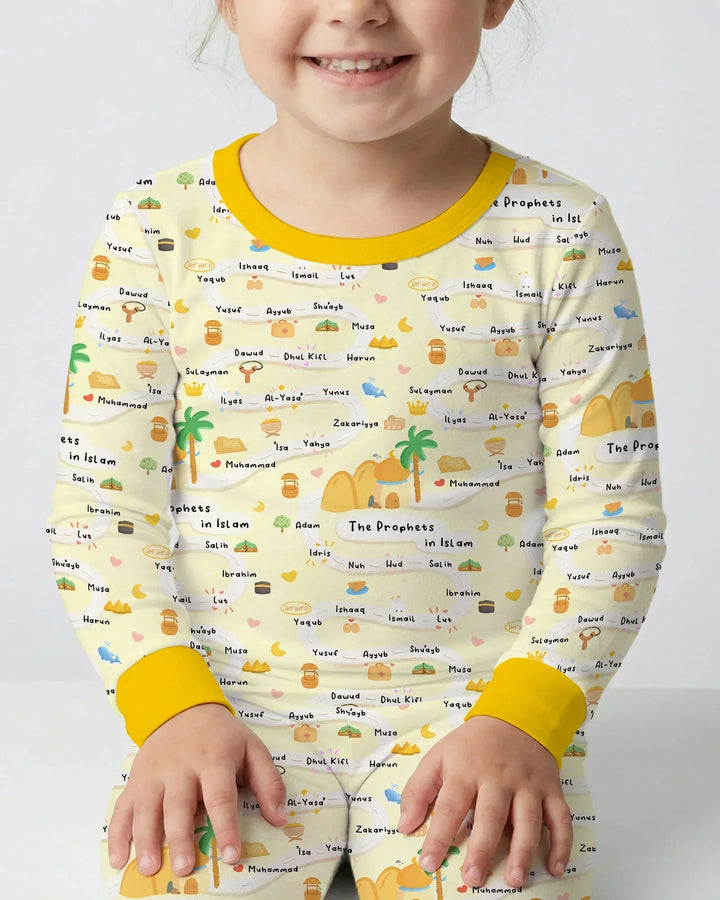 Zweiteiliges Langarm-Pyjama-Set mit Sommerfrüchten