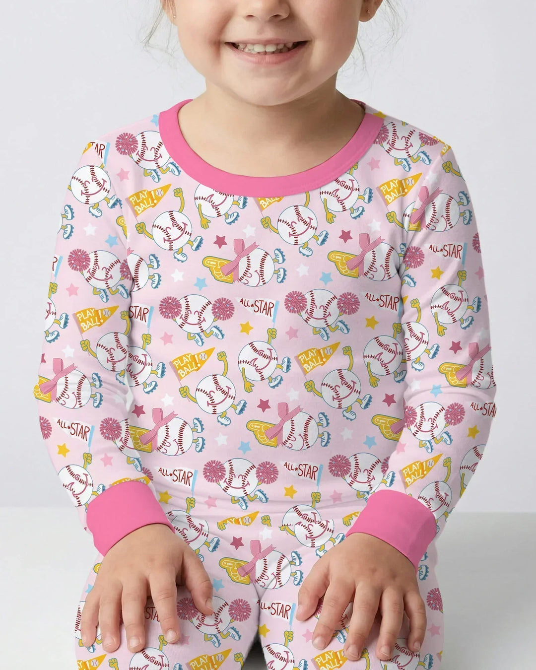 Zweiteiliges Langarm-Pyjama-Set mit Sommerfrüchten
