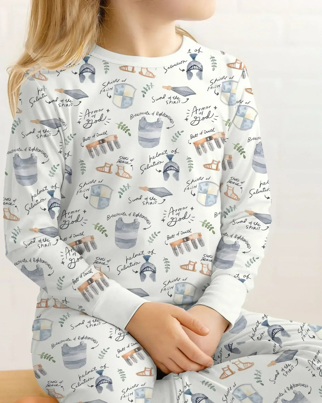 Zweiteiliges Langarm-Pyjama-Set mit Sommerfrüchten