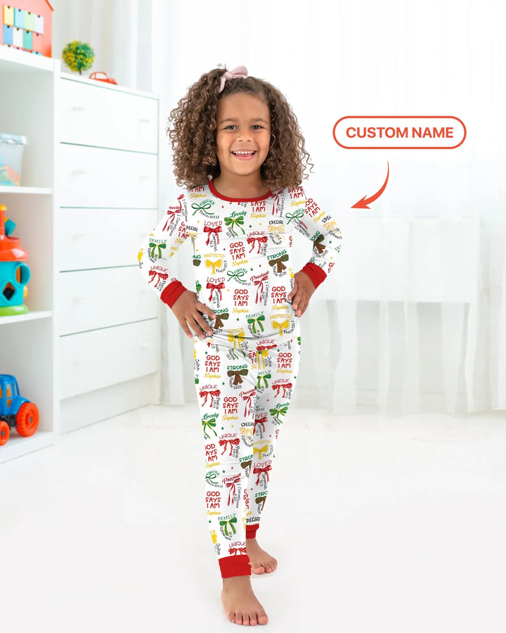 Zweiteiliges Langarm-Pyjama-Set mit Sommerfrüchten