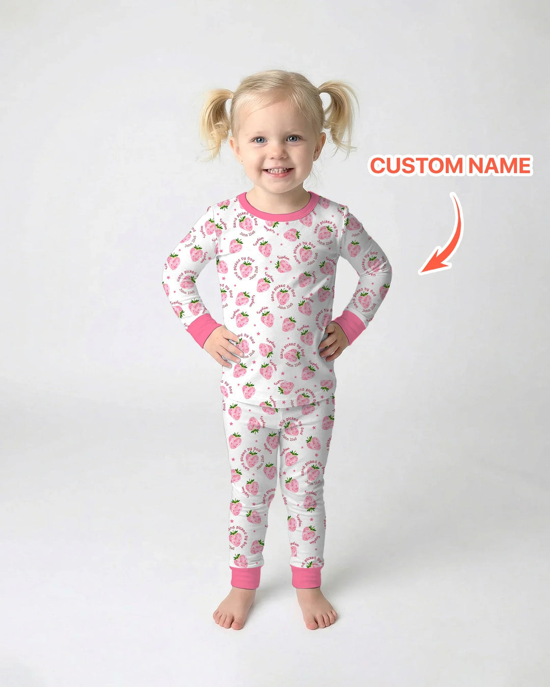 Hand Picked By God Custom Name Bamboo Two Piece Long Sleeve Pajama Set
