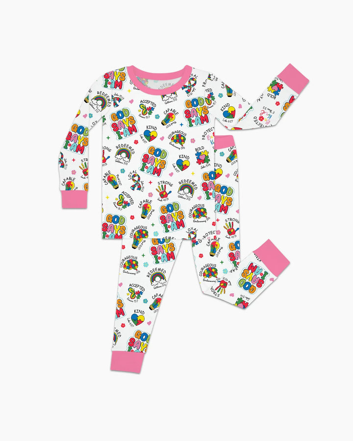 Zweiteiliges Langarm-Pyjama-Set mit Sommerfrüchten