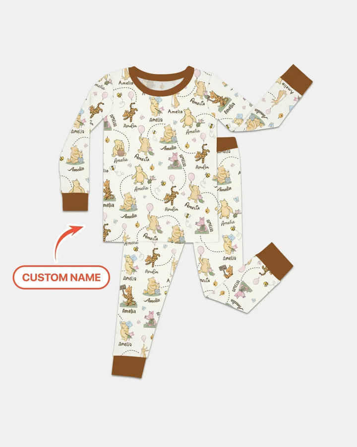 Zweiteiliges Langarm-Pyjama-Set mit Sommerfrüchten