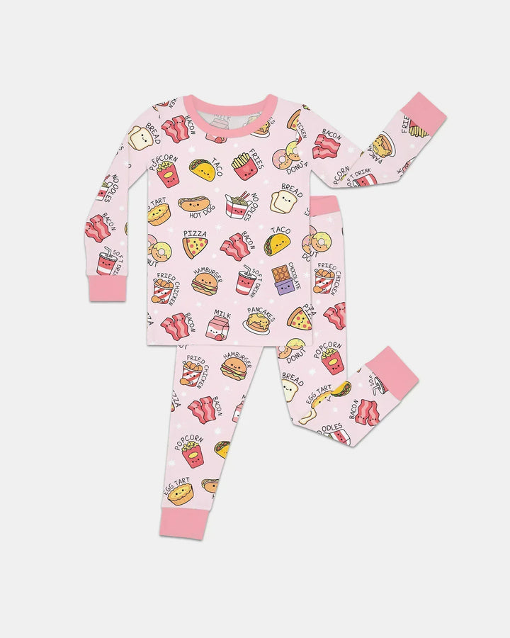 Zweiteiliges Langarm-Pyjama-Set mit Sommerfrüchten