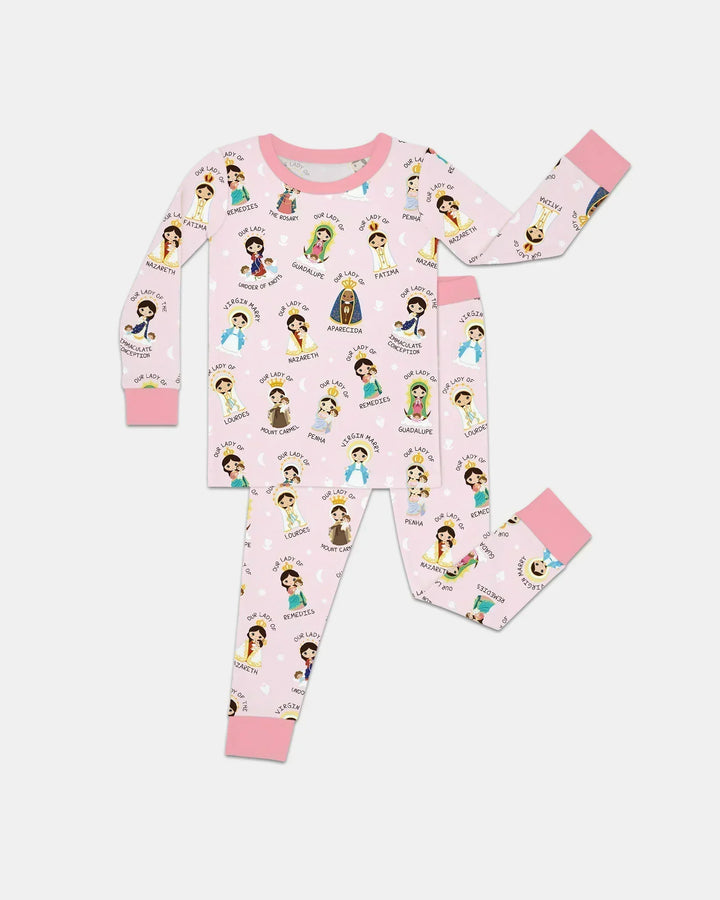Little Marian Blessings Bamboo Two Piece Long Sleeve Pajama Set