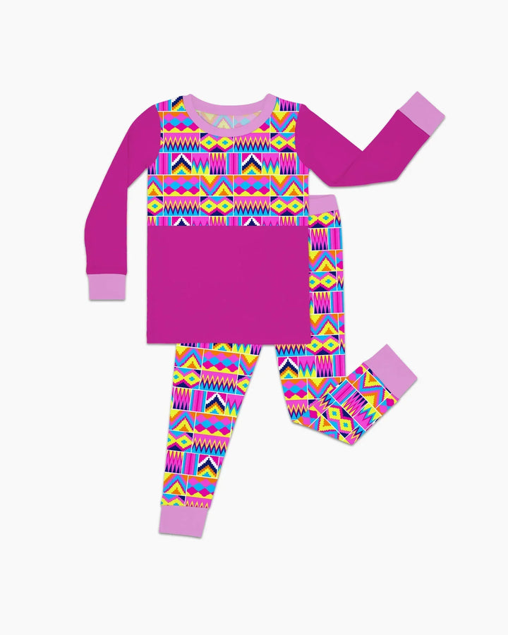 Zweiteiliges Langarm-Pyjama-Set mit Sommerfrüchten