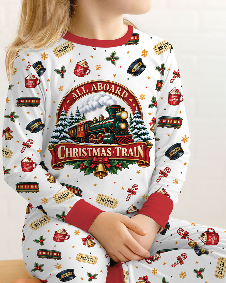 All Aboard Christmas Express Bamboo Two Piece Long Sleeve Pajama Set