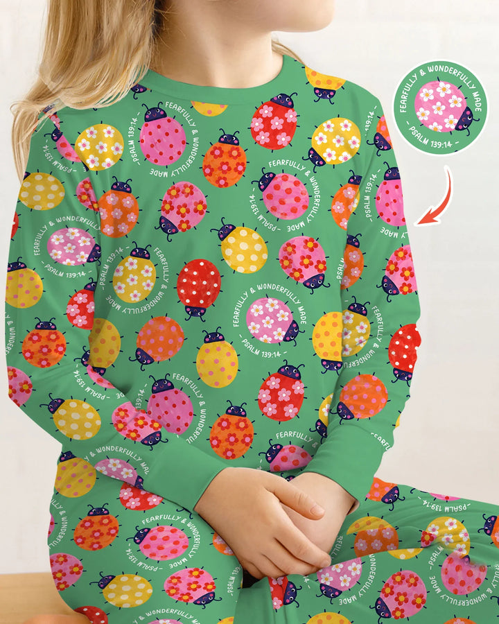 Zweiteiliges Langarm-Pyjama-Set mit Sommerfrüchten