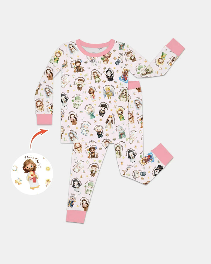 Zweiteiliges Langarm-Pyjama-Set mit Sommerfrüchten