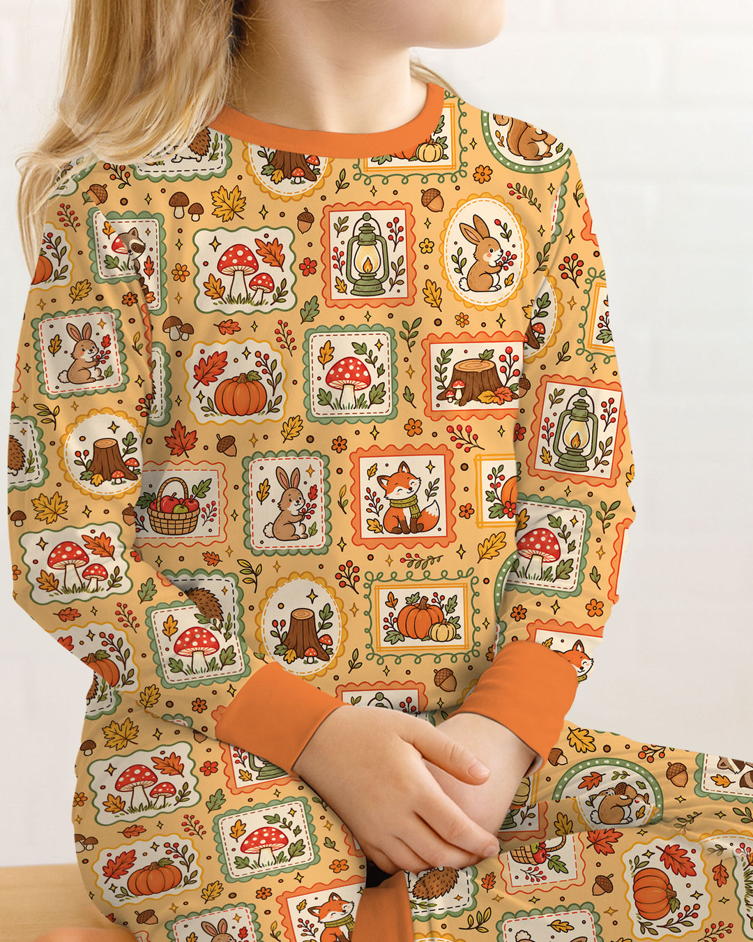Woodland Animal Fall Bamboo Two Piece Long Sleeve Pajama Set