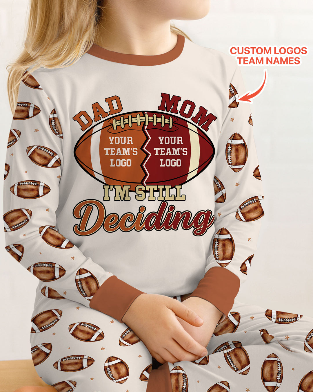 I'm Still Deciding House Divided - Upload Two Team Logo Bamboo Two Piece Long Sleeve Pajama Set