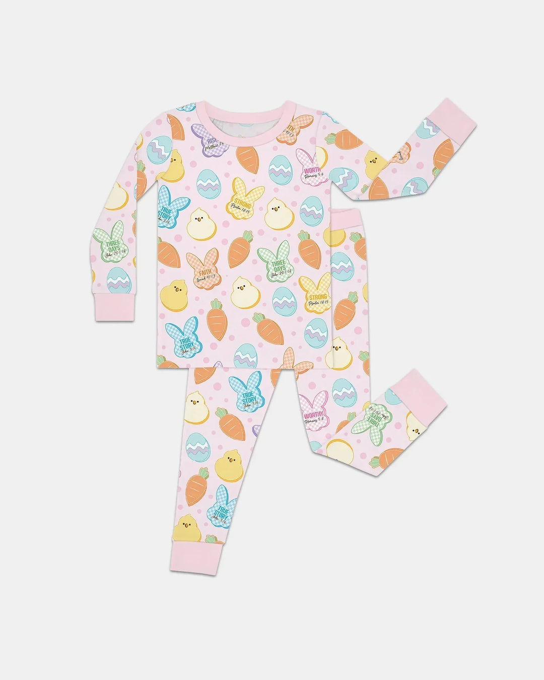 Easter Christian Bunny Bamboo Two Piece Long Sleeve Pajama Set