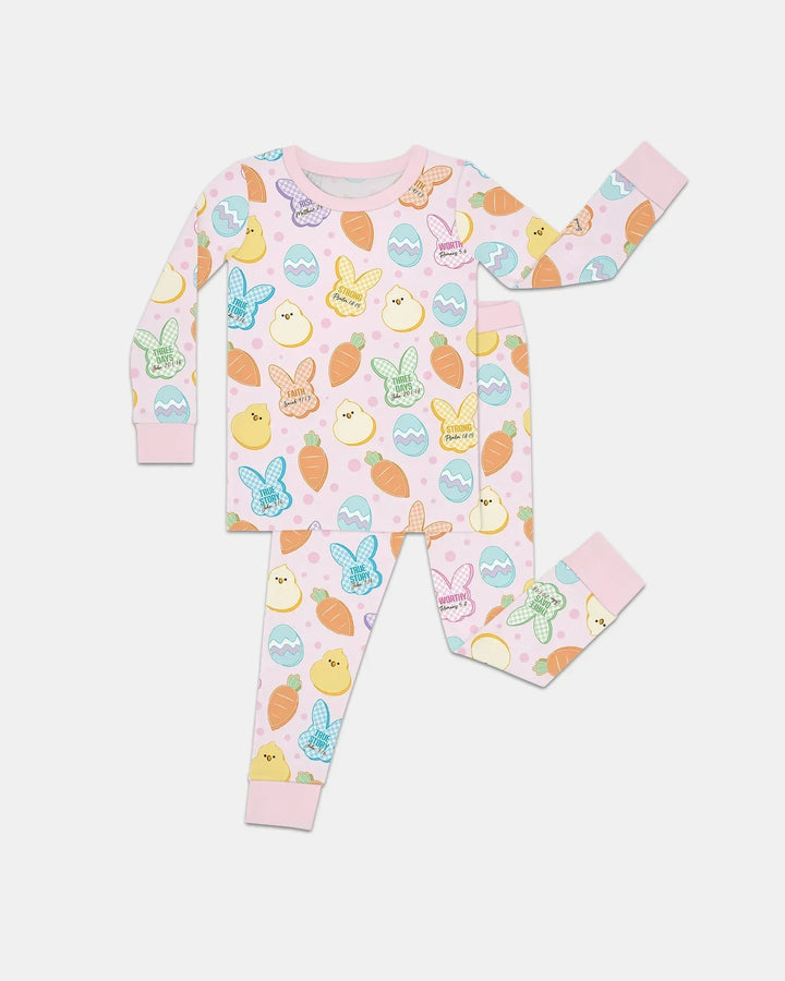 Easter Christian Bunny Bamboo Two Piece Long Sleeve Pajama Set