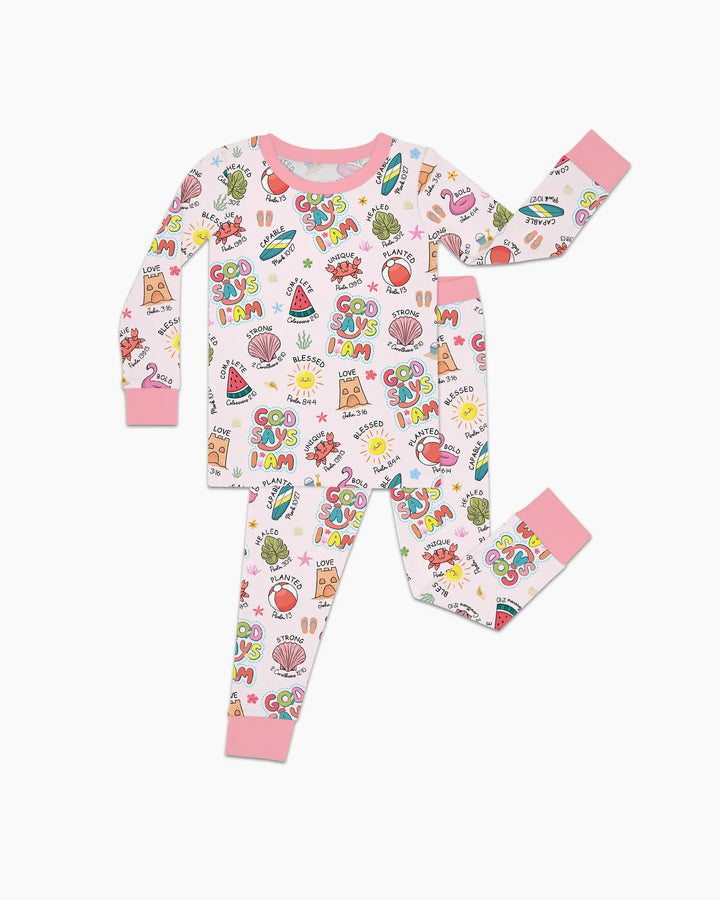 Zweiteiliges Langarm-Pyjama-Set mit Sommerfrüchten