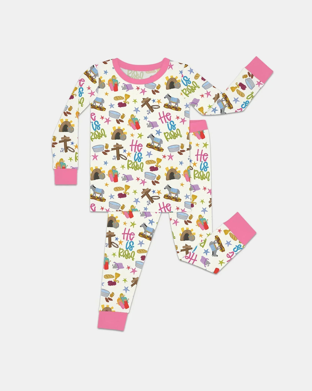 Zweiteiliges Langarm-Pyjama-Set mit Sommerfrüchten