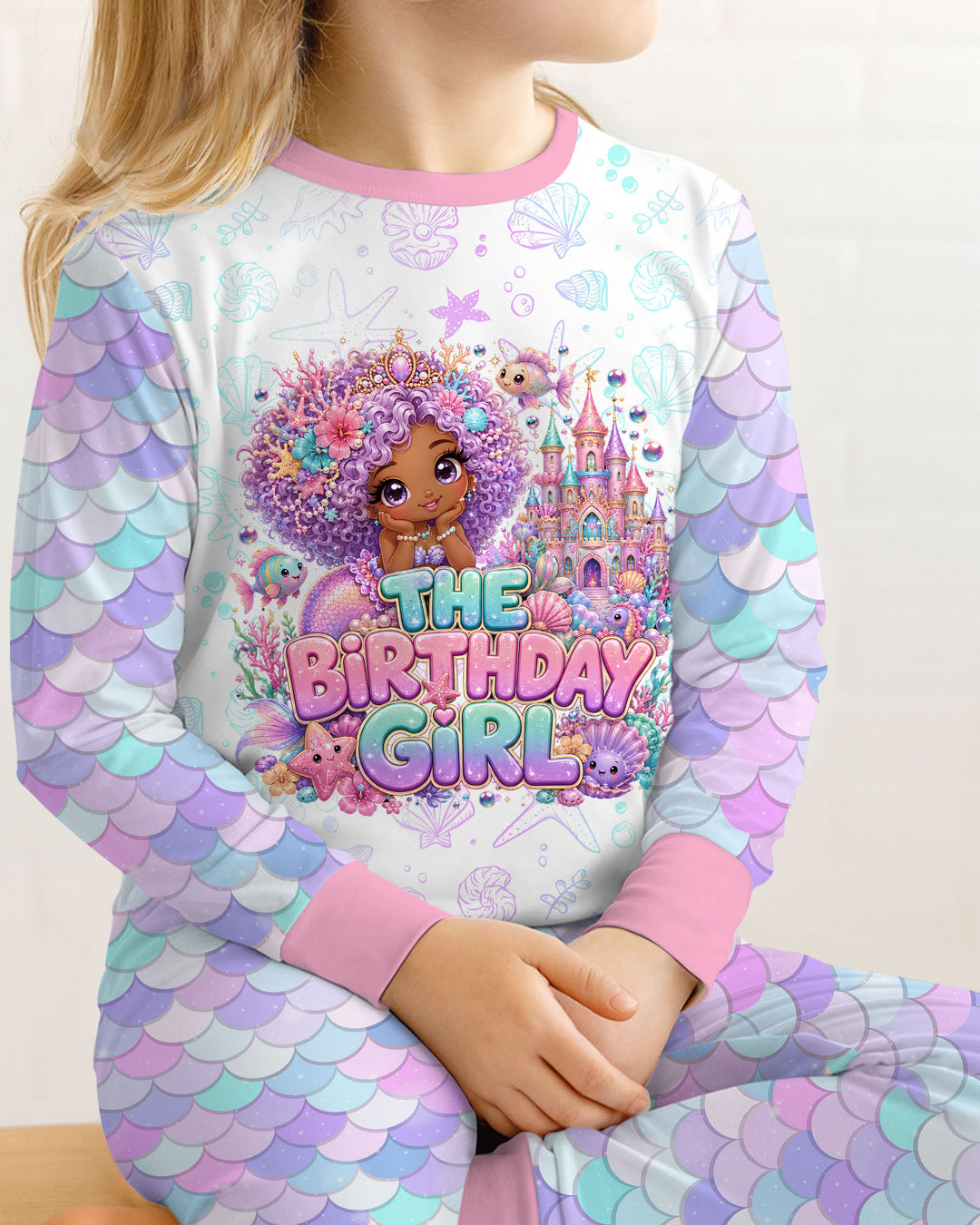 Zweiteiliges Langarm-Pyjama-Set mit Sommerfrüchten