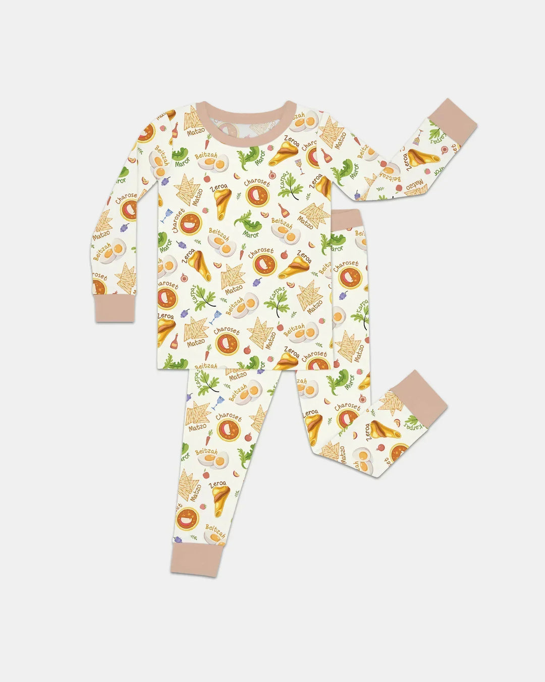 Zweiteiliges Langarm-Pyjama-Set mit Sommerfrüchten