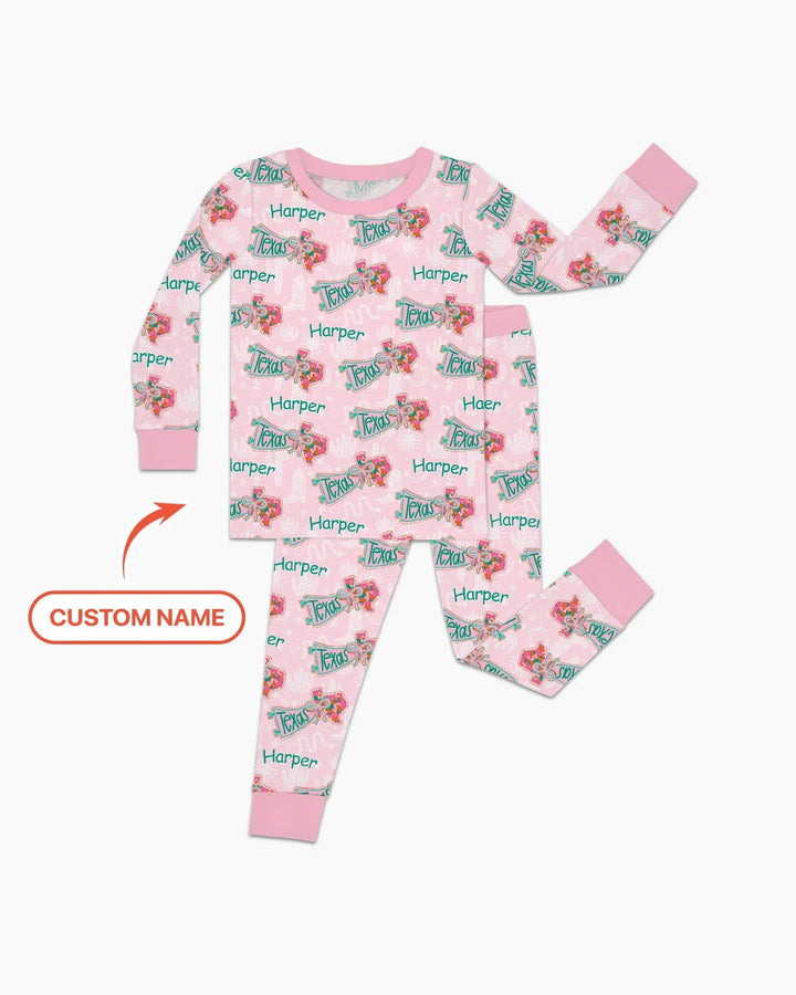 Zweiteiliges Langarm-Pyjama-Set mit Sommerfrüchten