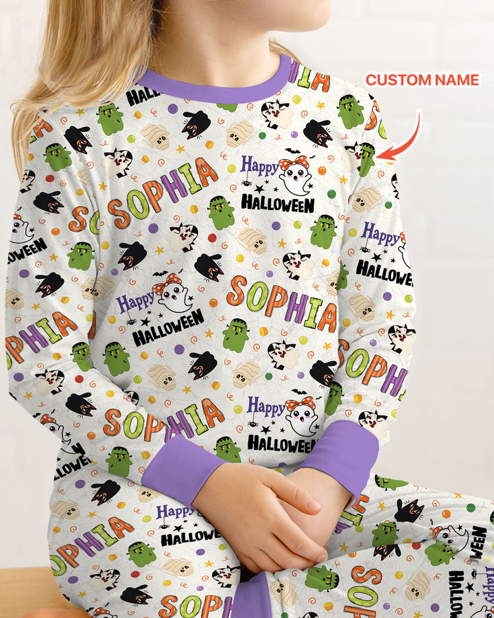 Personalized My First Halloween  Bamboo Two Piece Long Sleeve Pajama Set