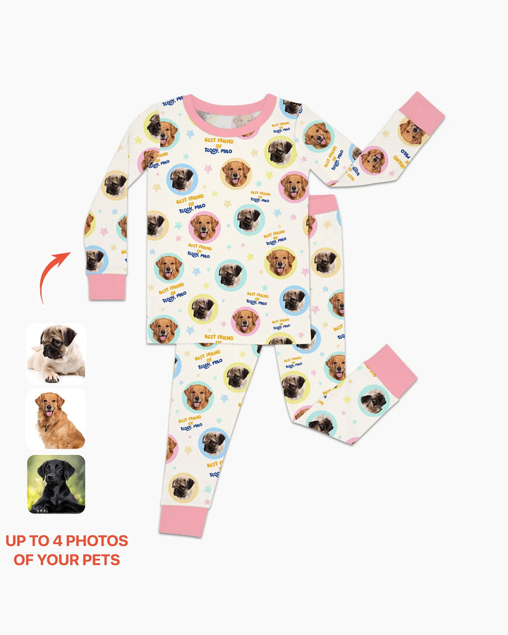 Zweiteiliges Langarm-Pyjama-Set mit Sommerfrüchten