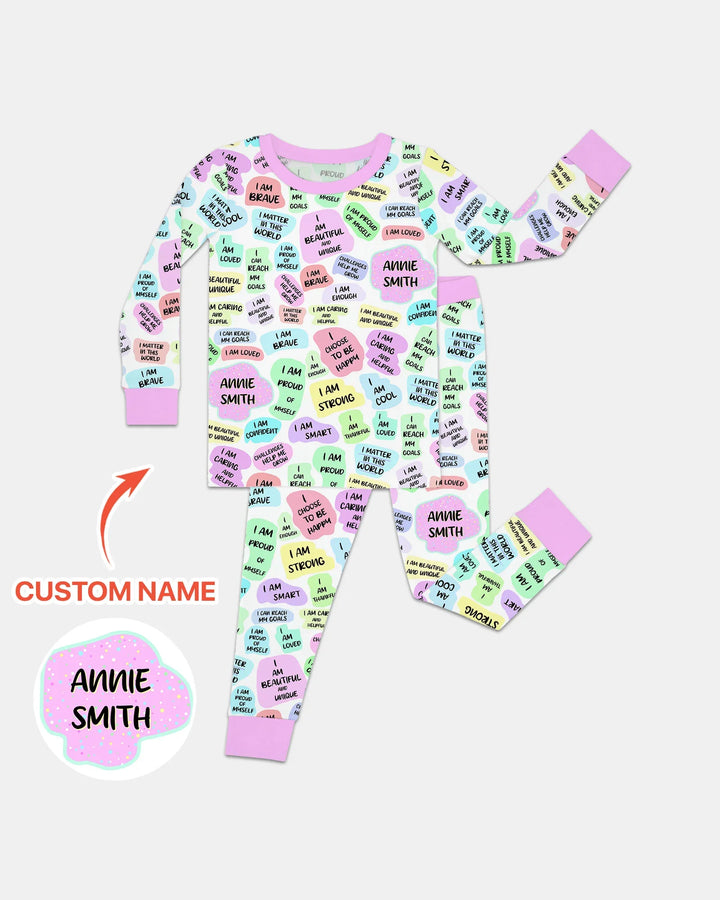 Zweiteiliges Langarm-Pyjama-Set mit Sommerfrüchten