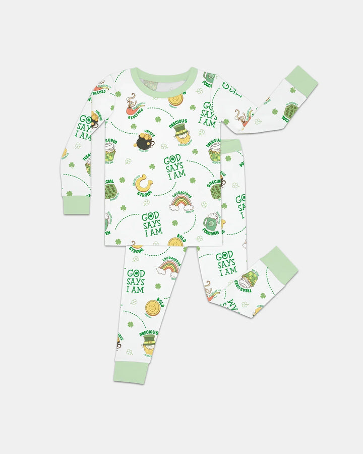 Zweiteiliges Langarm-Pyjama-Set mit Sommerfrüchten