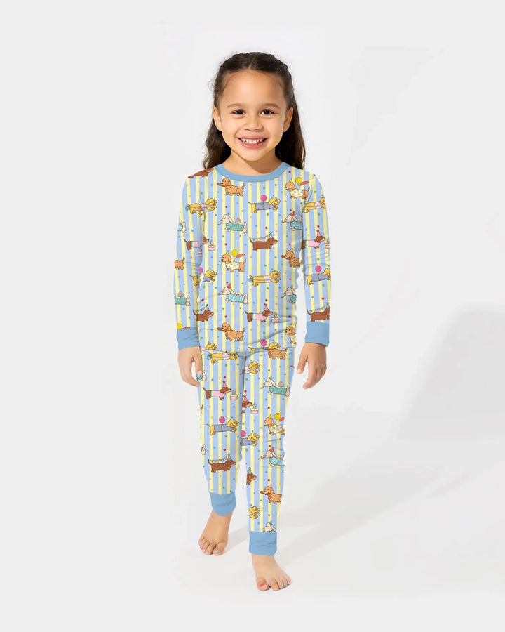 Zweiteiliges Langarm-Pyjama-Set mit Sommerfrüchten