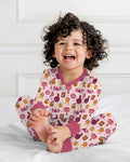 Zweiteiliges Langarm-Pyjama-Set mit Sommerfrüchten