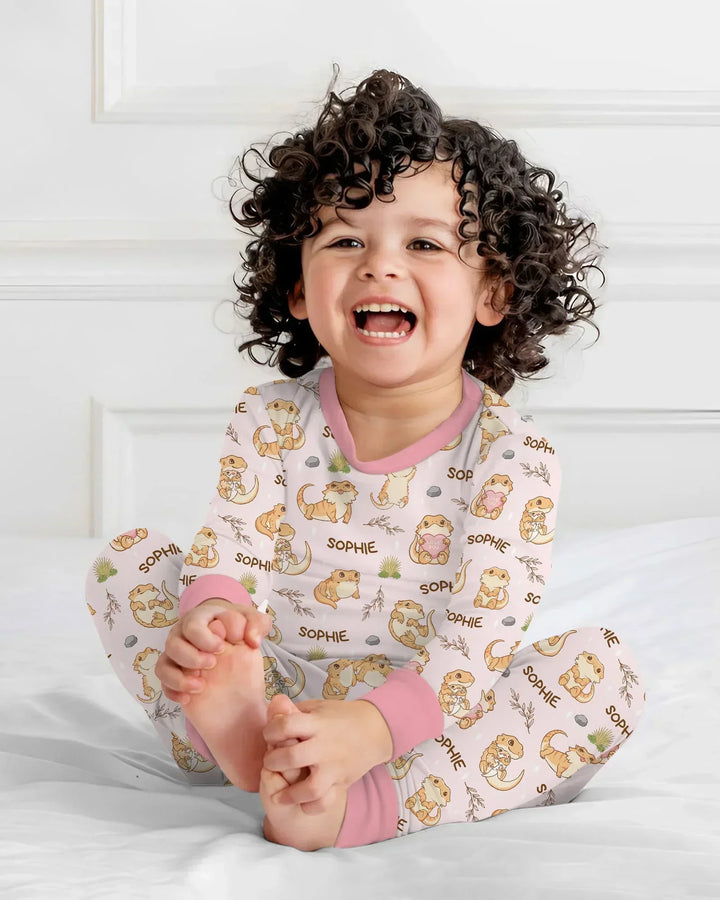 Zweiteiliges Langarm-Pyjama-Set mit Sommerfrüchten