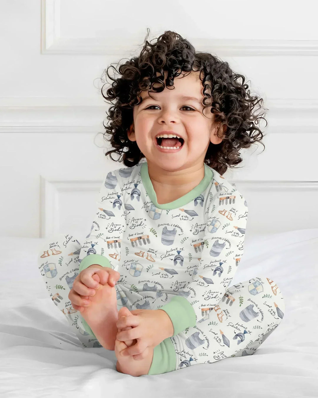 Zweiteiliges Langarm-Pyjama-Set mit Sommerfrüchten