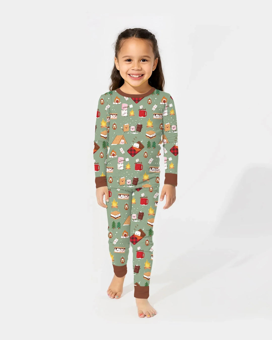 Zweiteiliges Langarm-Pyjama-Set mit Sommerfrüchten