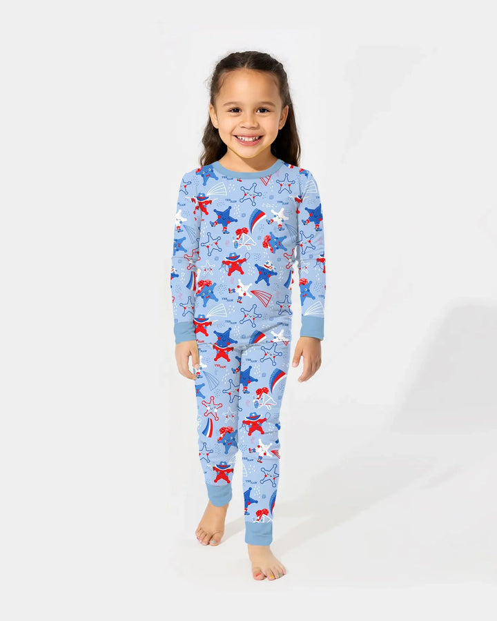 Zweiteiliges Langarm-Pyjama-Set mit Sommerfrüchten