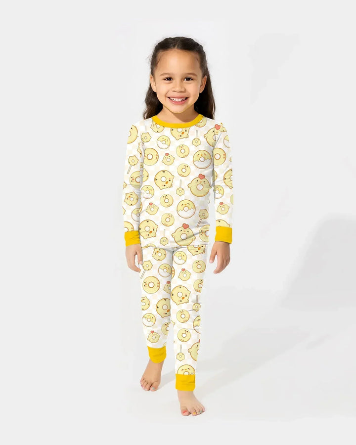 Zweiteiliges Langarm-Pyjama-Set mit Sommerfrüchten