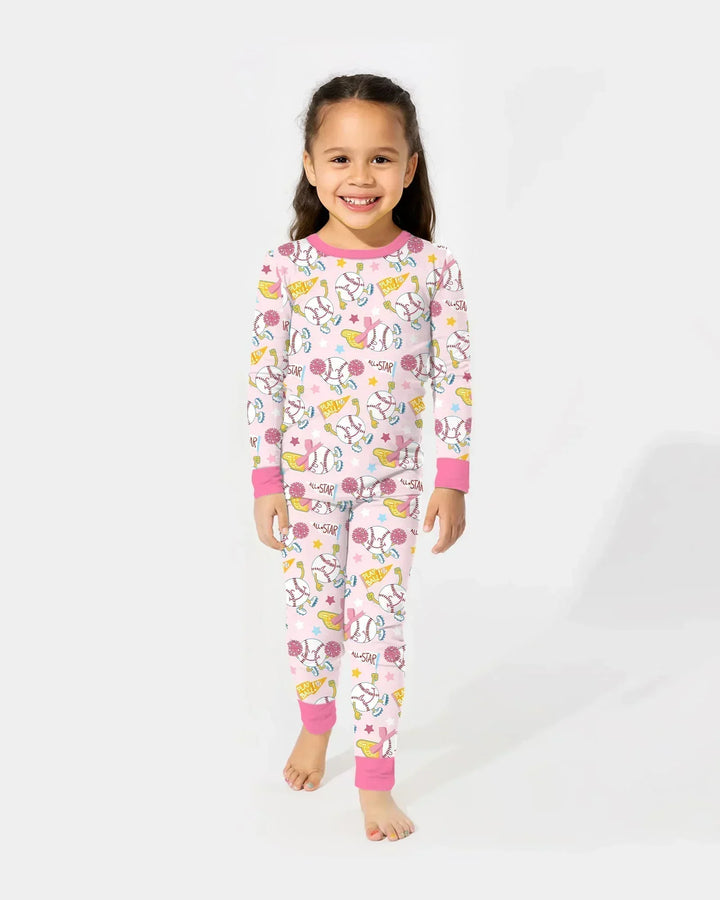 Zweiteiliges Langarm-Pyjama-Set mit Sommerfrüchten