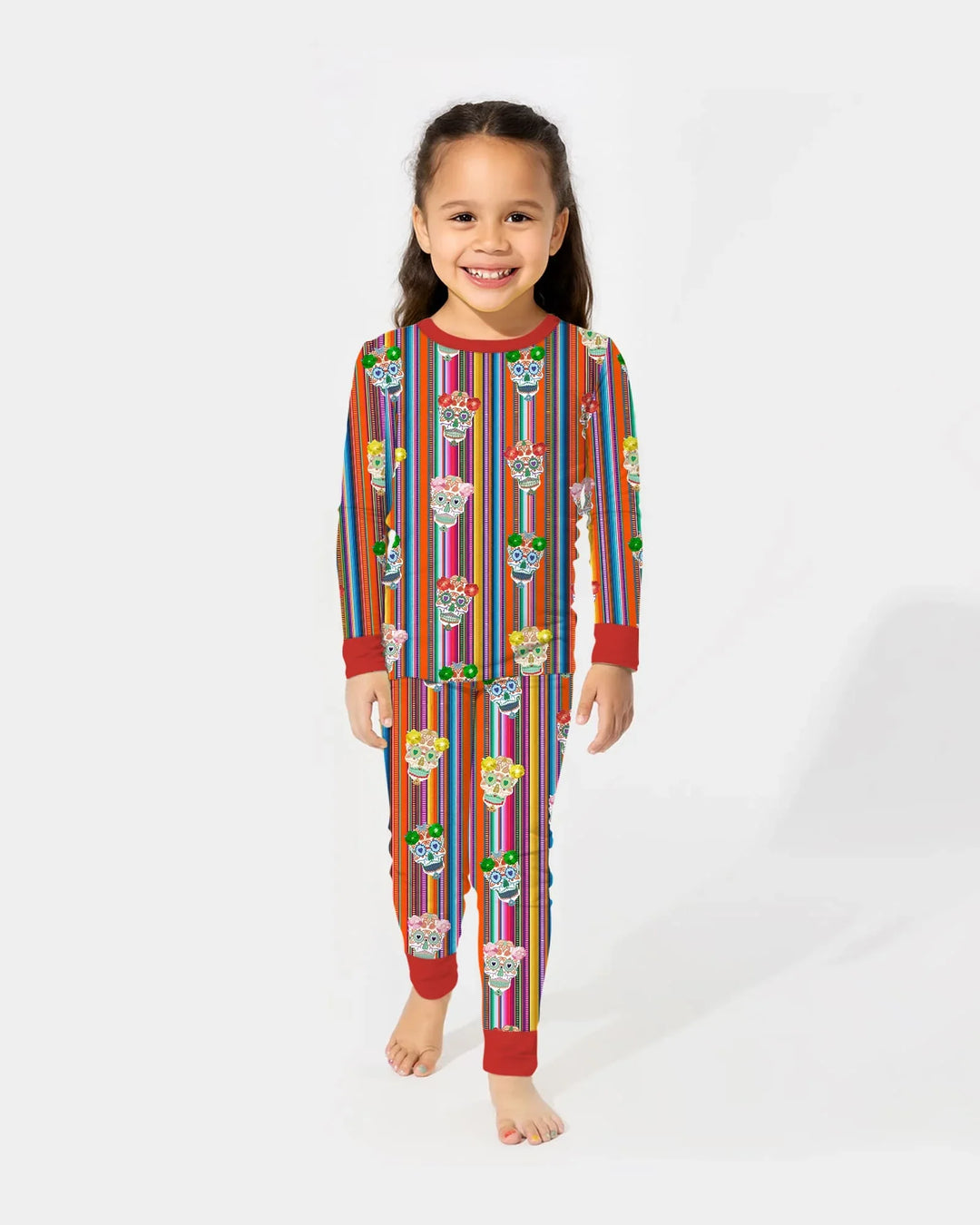 Zweiteiliges Langarm-Pyjama-Set mit Sommerfrüchten