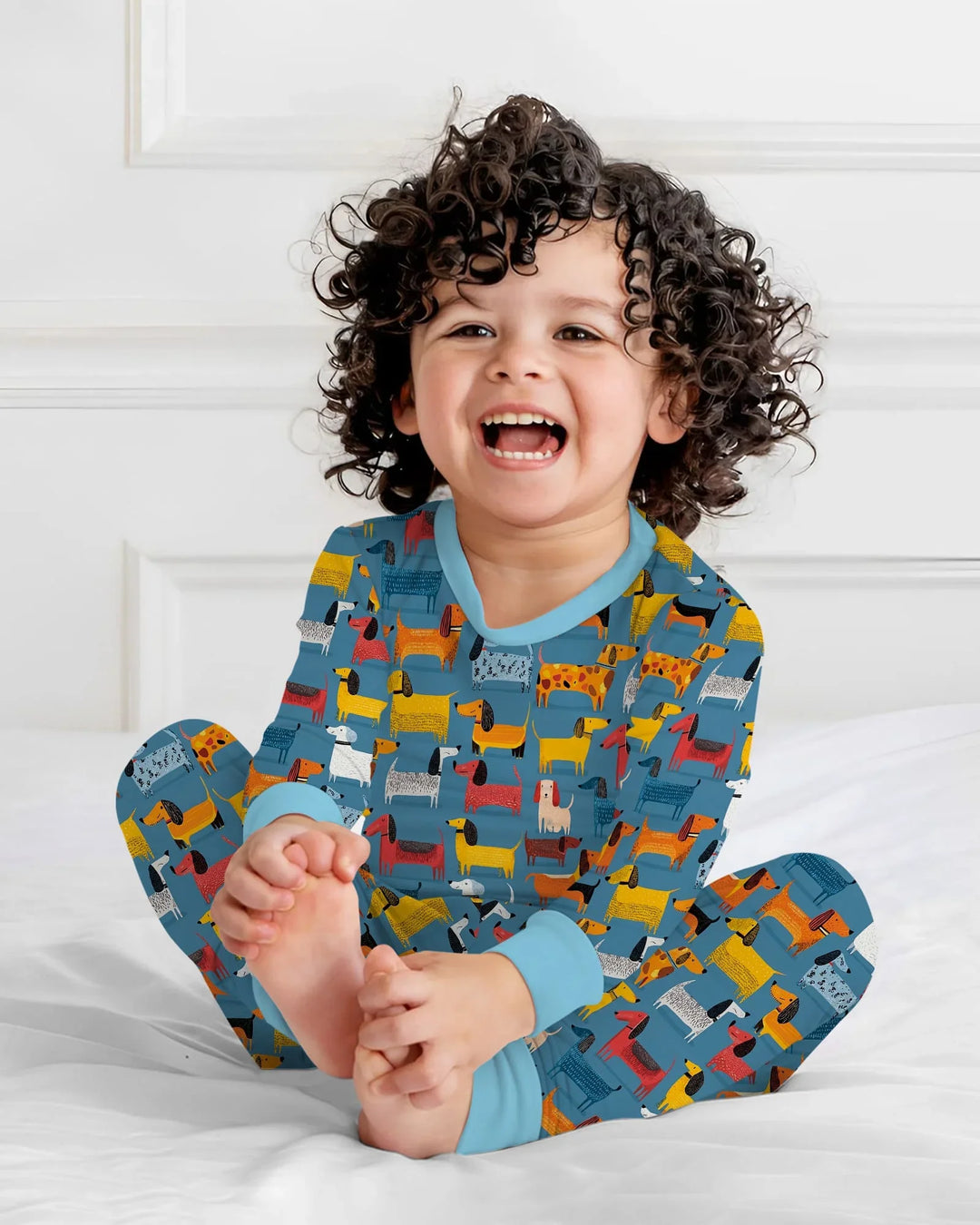 Zweiteiliges Langarm-Pyjama-Set mit Sommerfrüchten