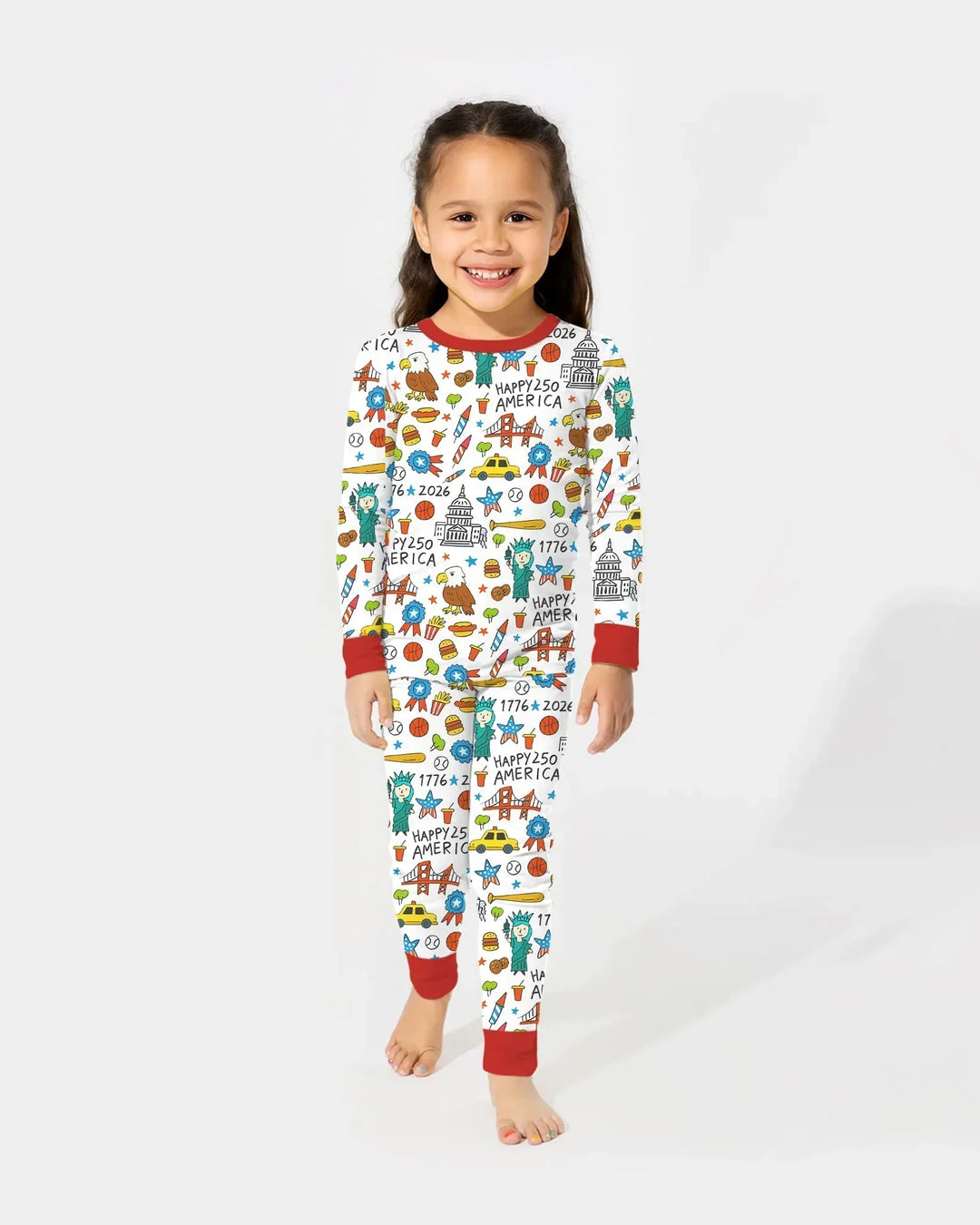 Zweiteiliges Langarm-Pyjama-Set mit Sommerfrüchten