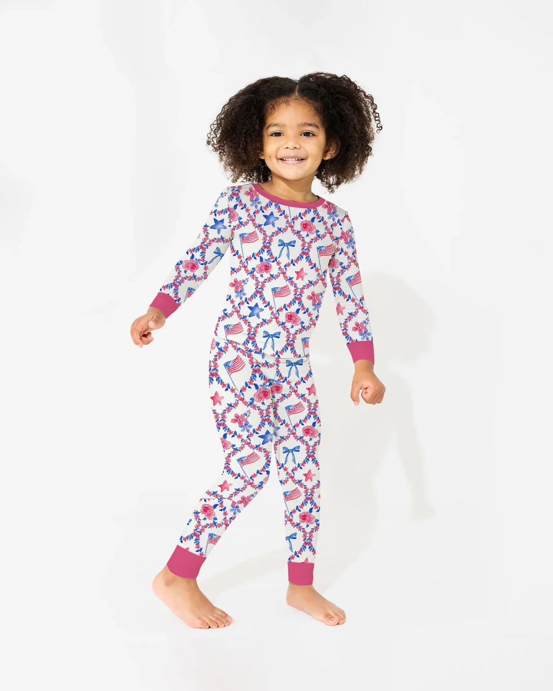 Americana Bloom Two Piece Long Sleeve Pajama Set