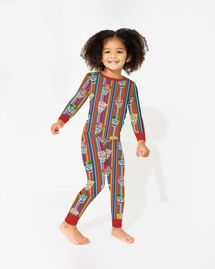 Zweiteiliges Langarm-Pyjama-Set mit Sommerfrüchten