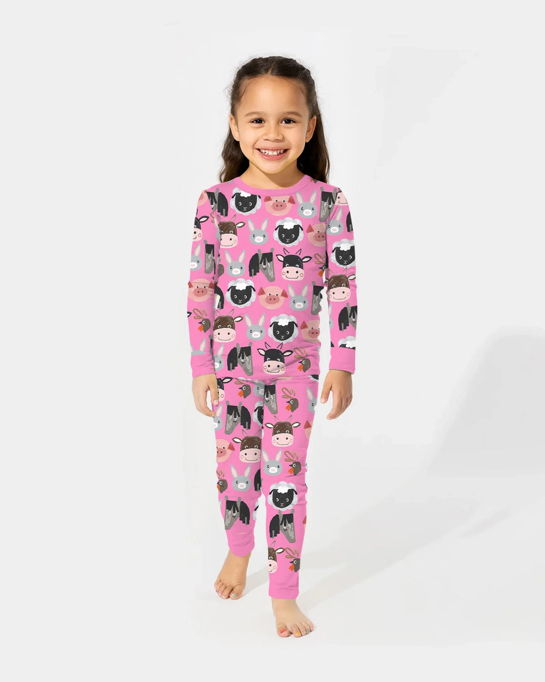 Zweiteiliges Langarm-Pyjama-Set mit Sommerfrüchten