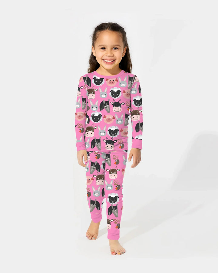 Zweiteiliges Langarm-Pyjama-Set mit Sommerfrüchten