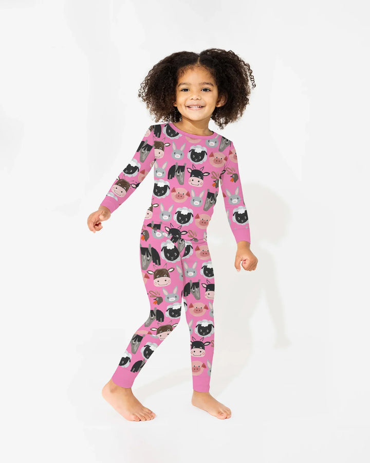 Zweiteiliges Langarm-Pyjama-Set mit Sommerfrüchten