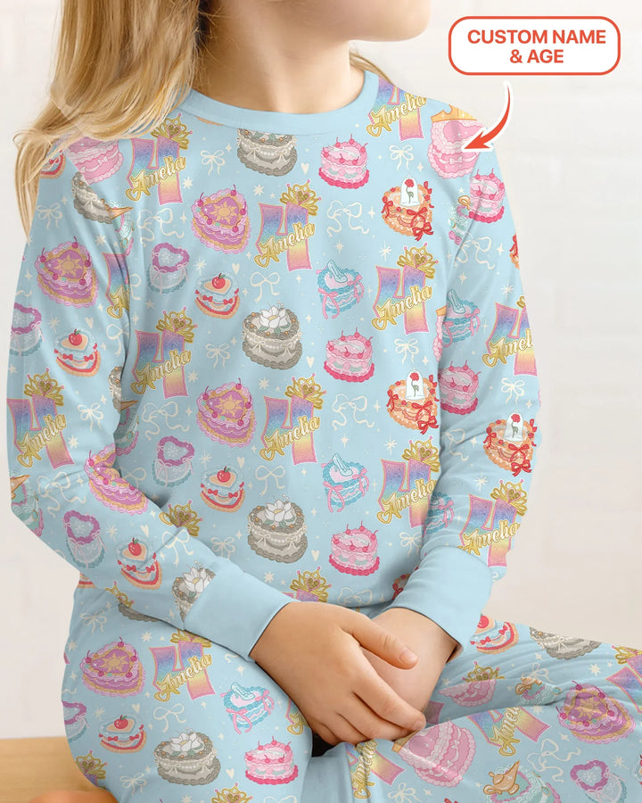 Zweiteiliges Langarm-Pyjama-Set mit Sommerfrüchten