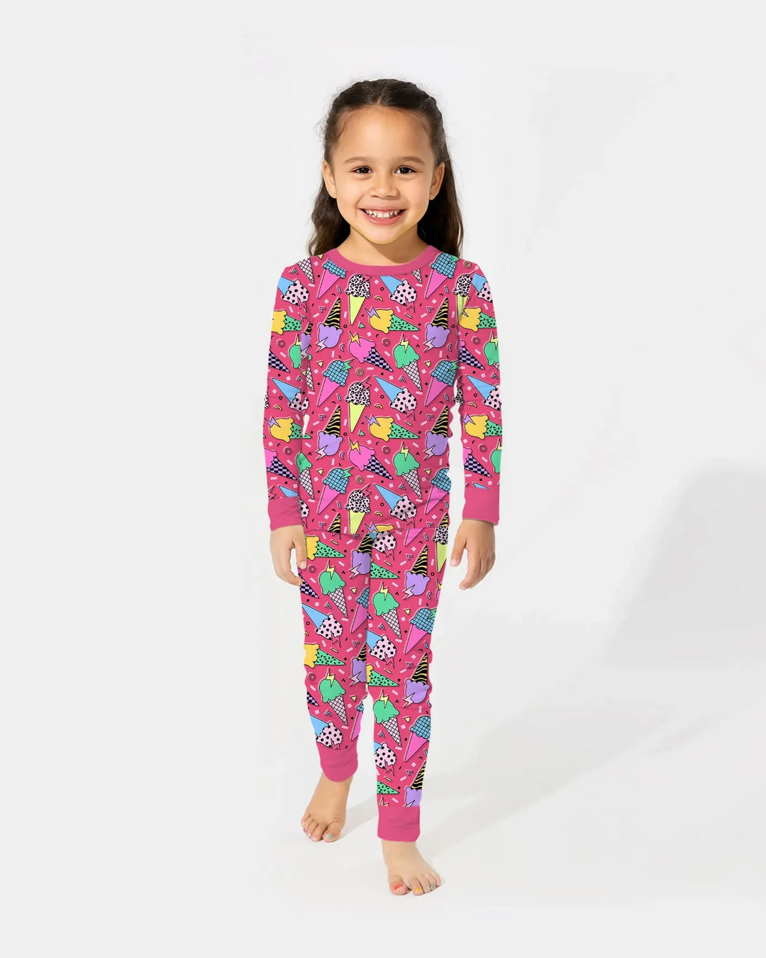 Zweiteiliges Langarm-Pyjama-Set mit Sommerfrüchten