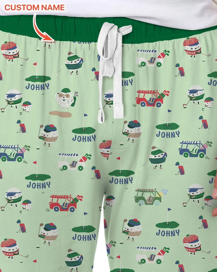 Cute Golf ball Bamboo Men's Pajama Set