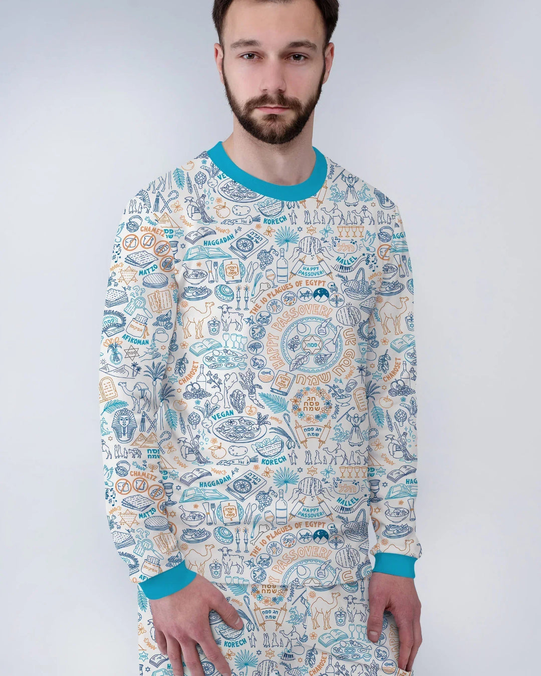 Doodle Passover Matching Family Bamboo Men's Pajama Set