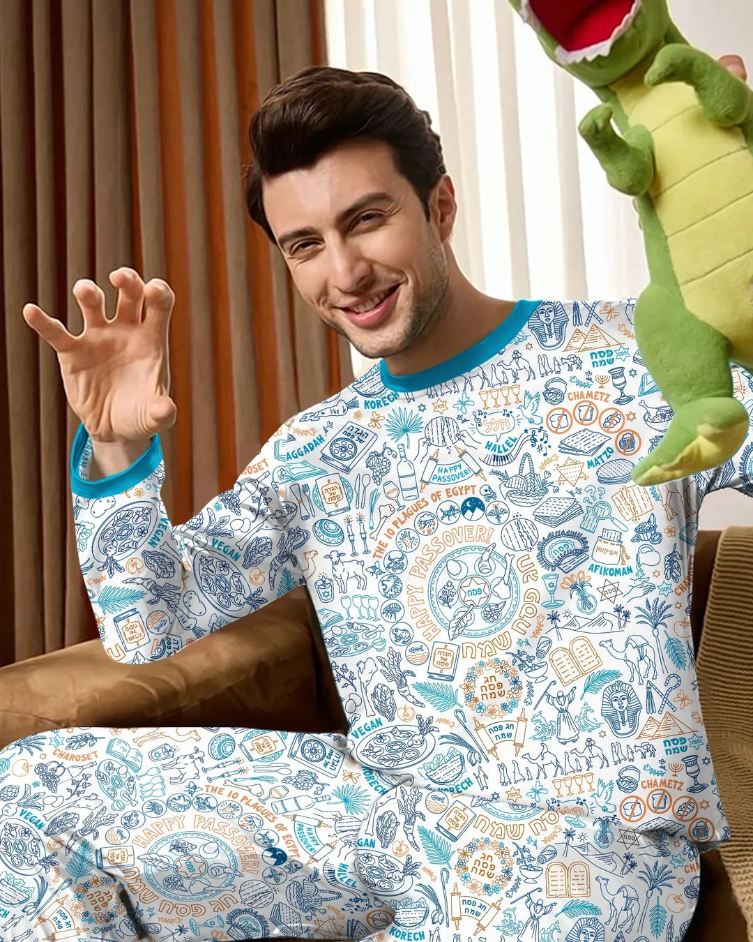 Doodle Passover Matching Family Bamboo Men's Pajama Set