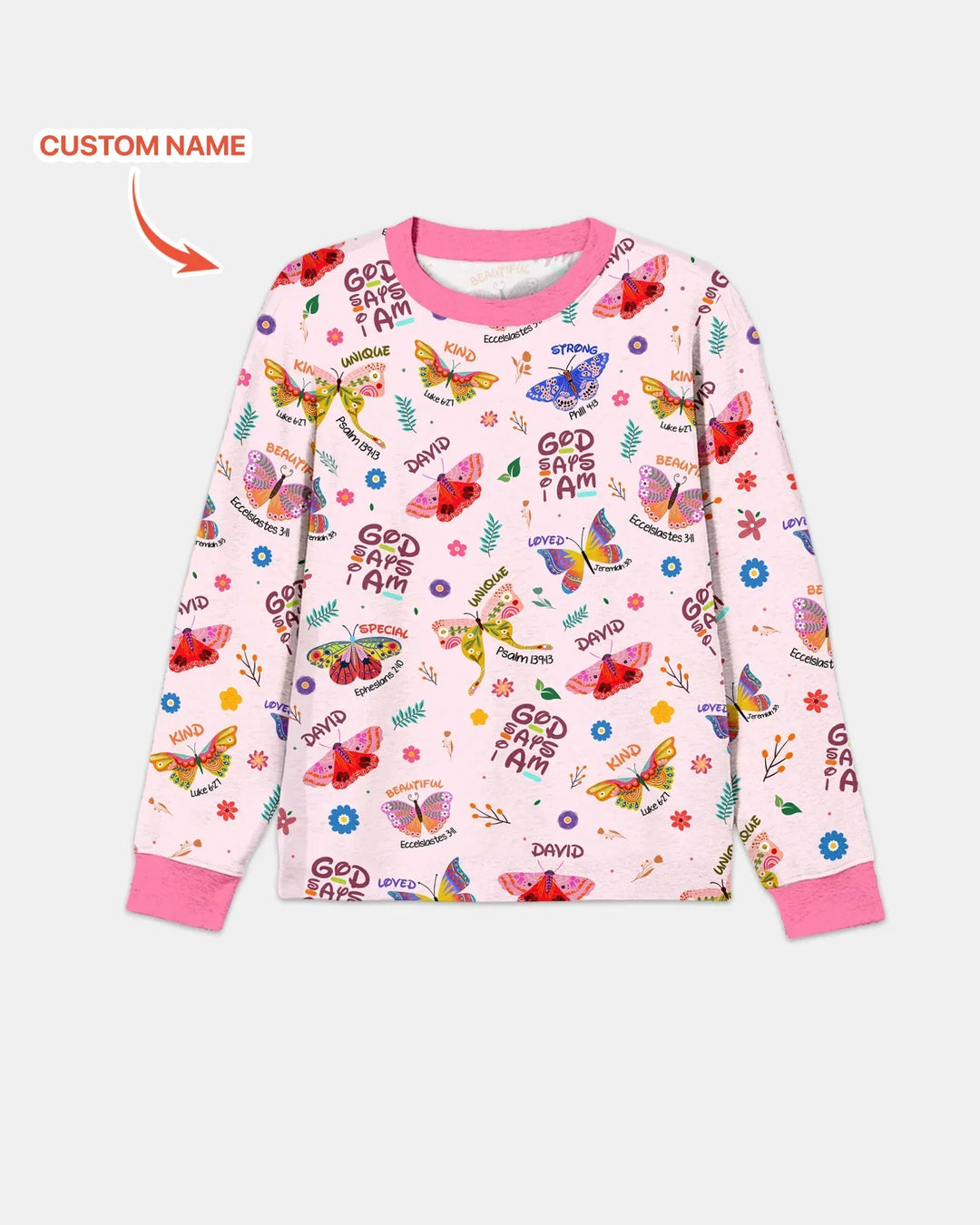 Custom Name God says I am Butterfly Bamboo Men's Pajama Set