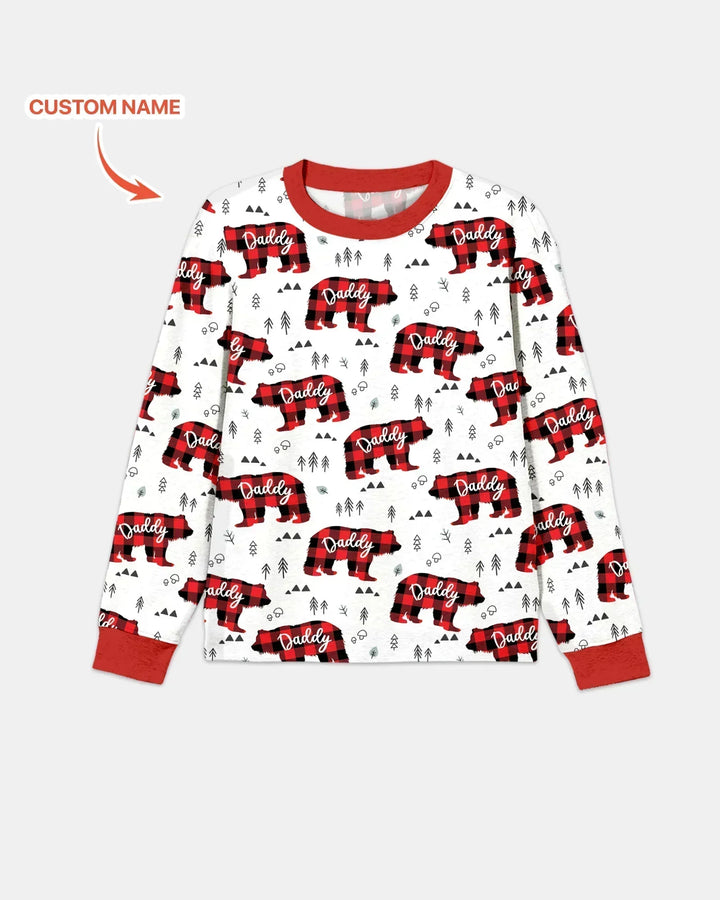 Custom Name Family Bear Matching Bamboo Men's Pajama Set